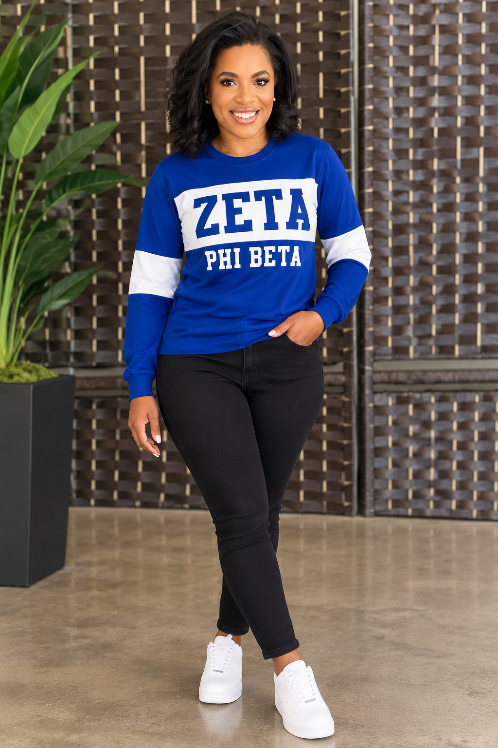 Zeta Phi Beta  Letter Long Sleeve Shirt