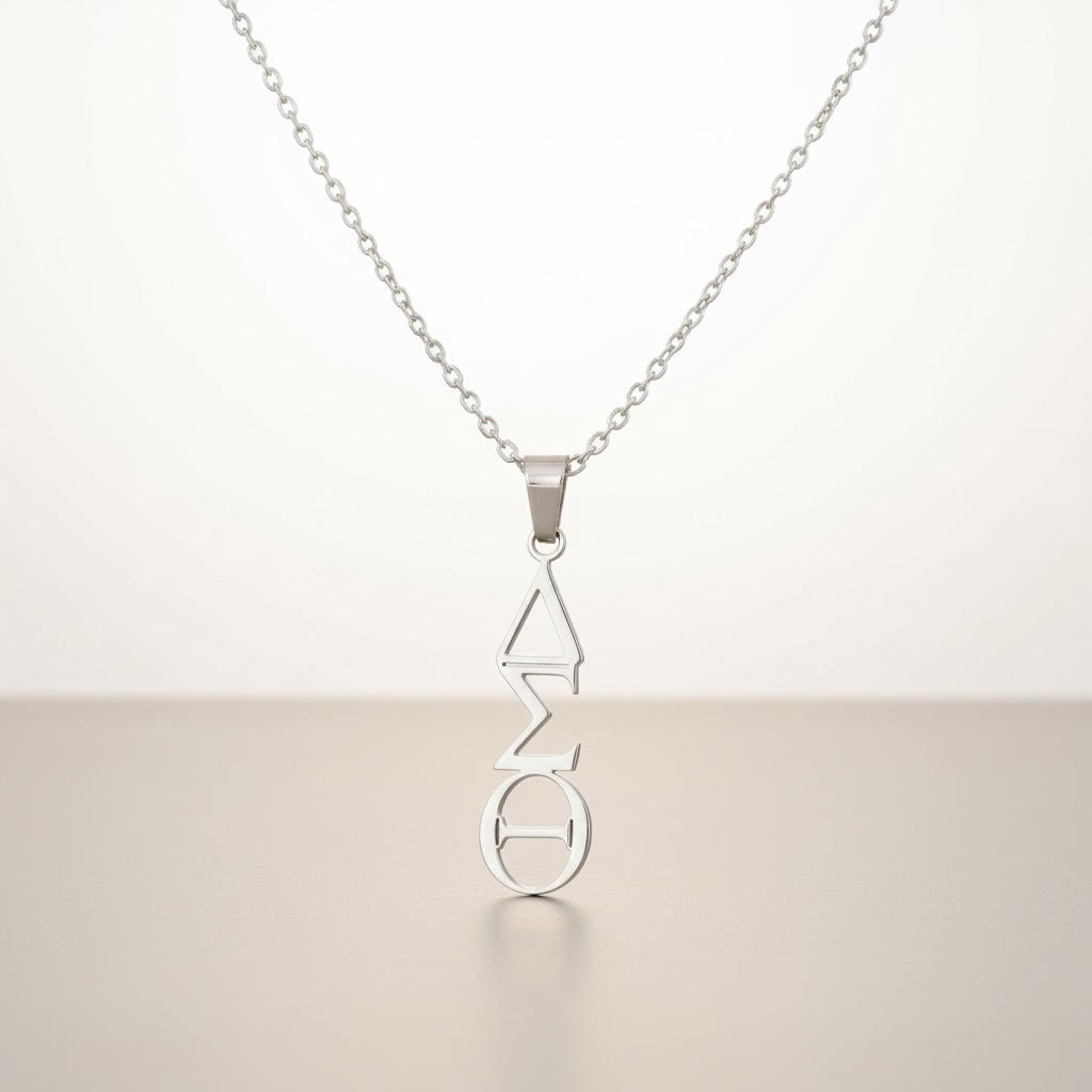 Delta Sigma Theta Greek Letter Necklace Set