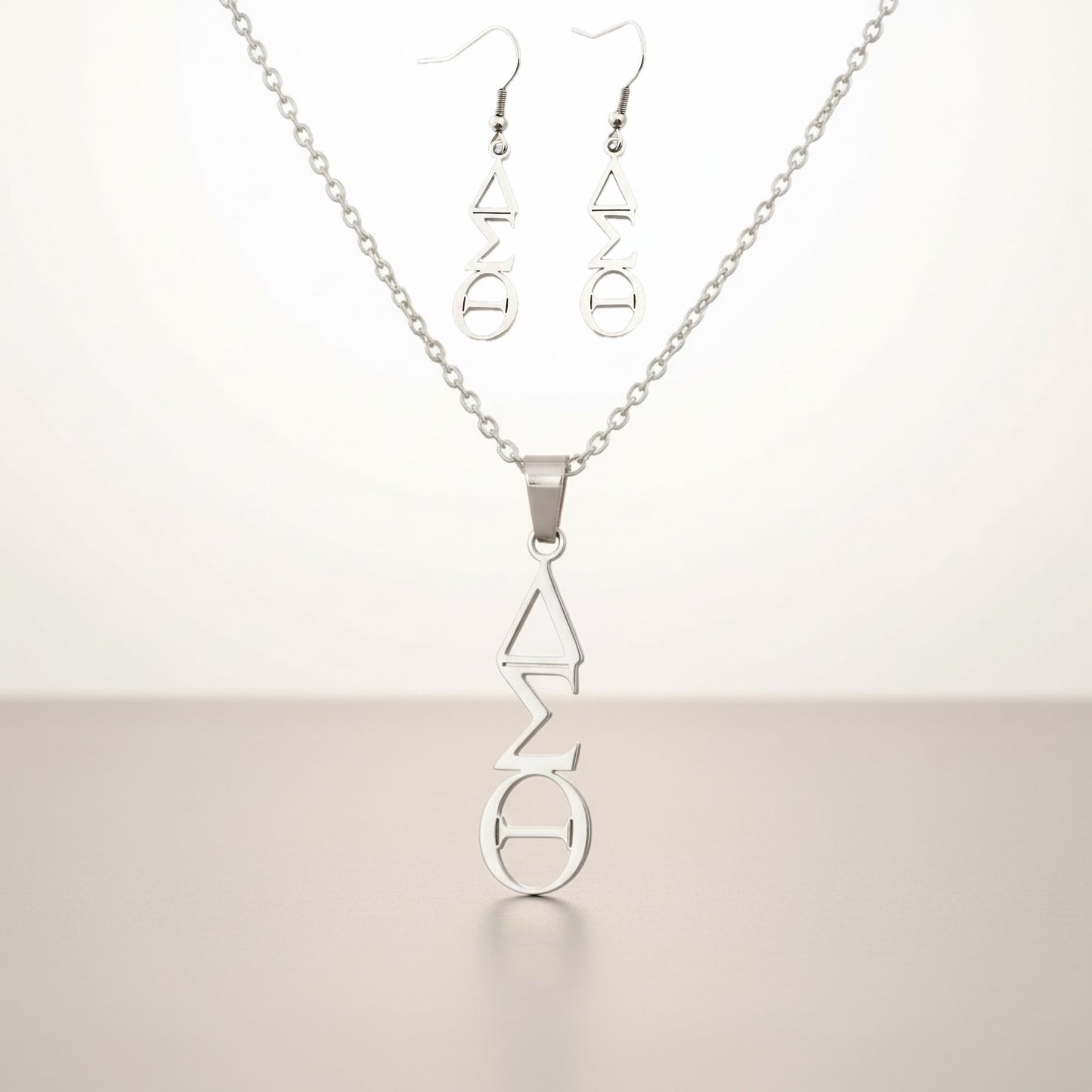 Delta Sigma Theta Greek Letter Necklace Set