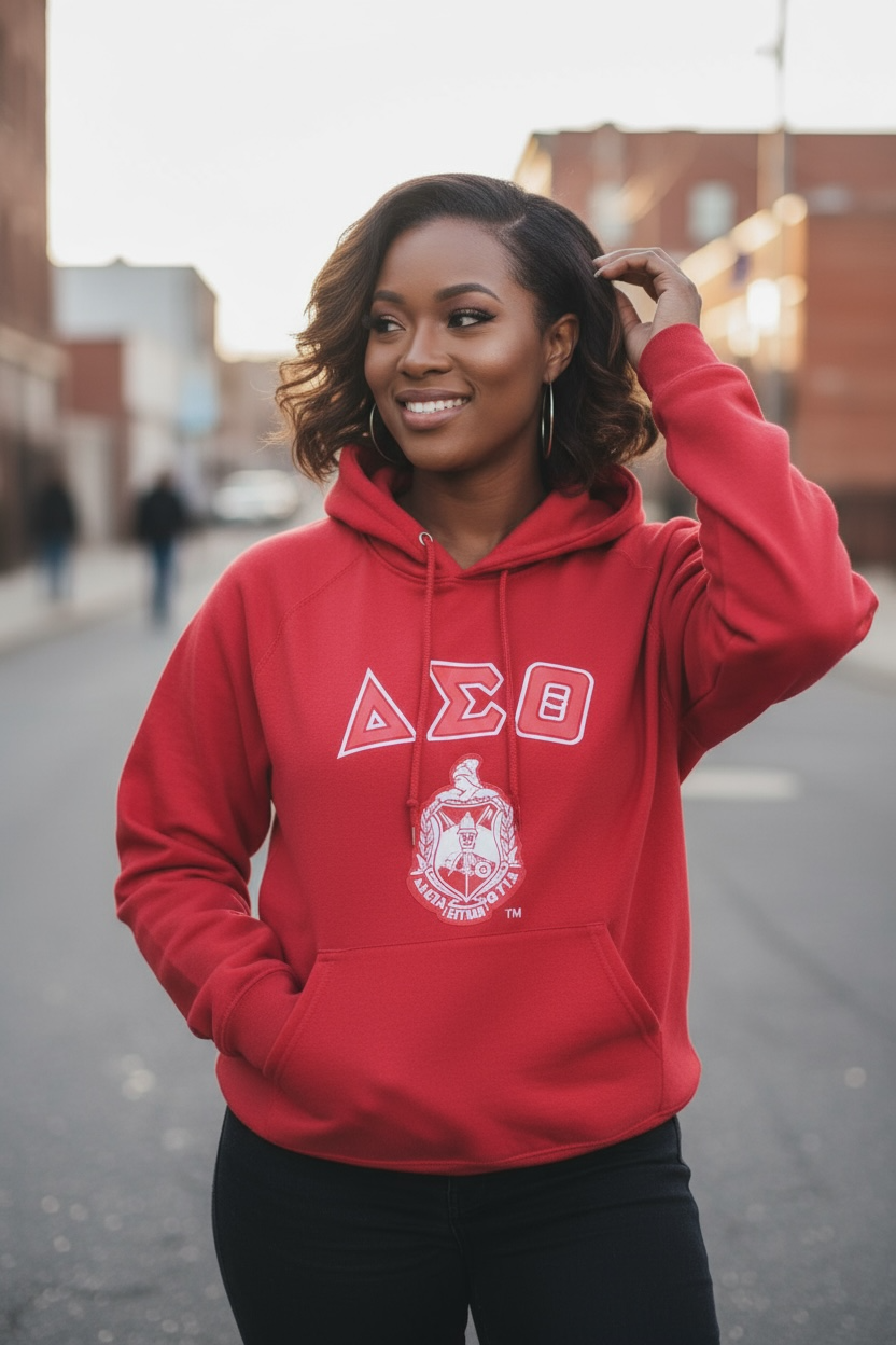 Delta Sigma Theta GREEK LETTER embroidered hoodie