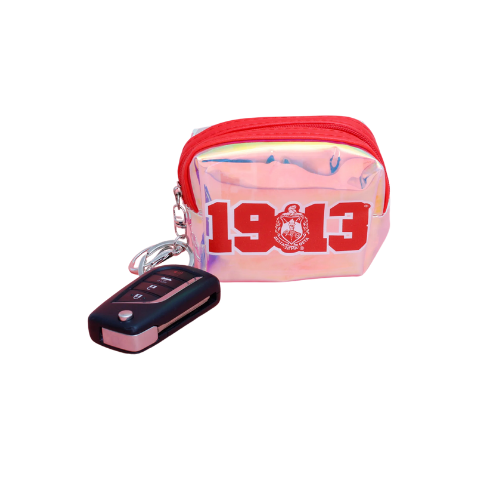 DST Iridescent Zipper Pouch Keychain