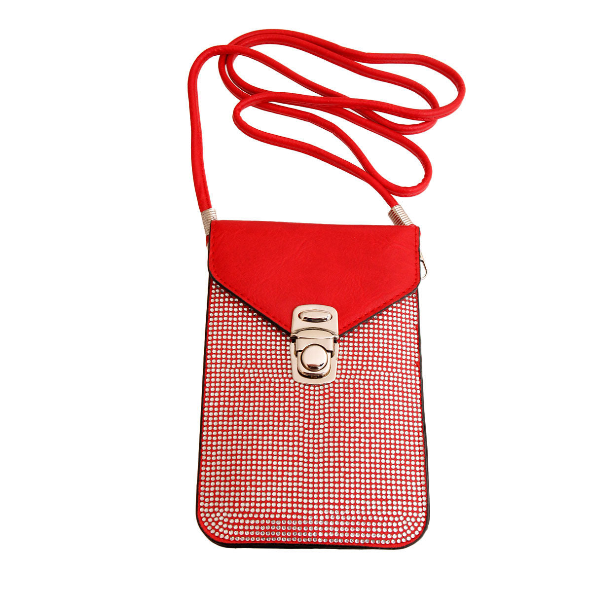 Red Rhinestone Cellphone Wallet