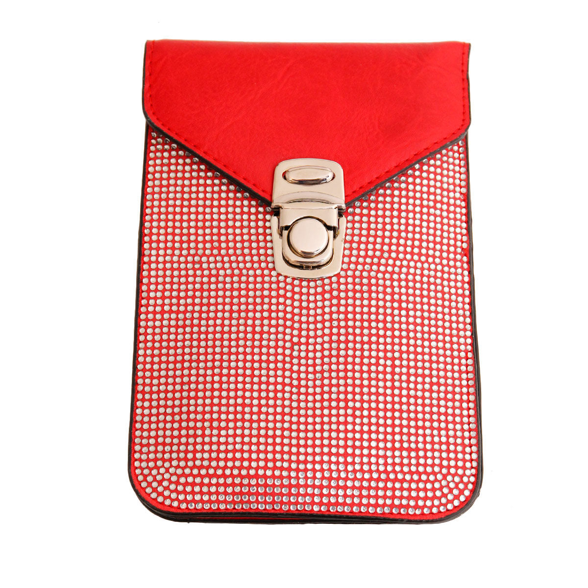 Red Rhinestone Cellphone Wallet