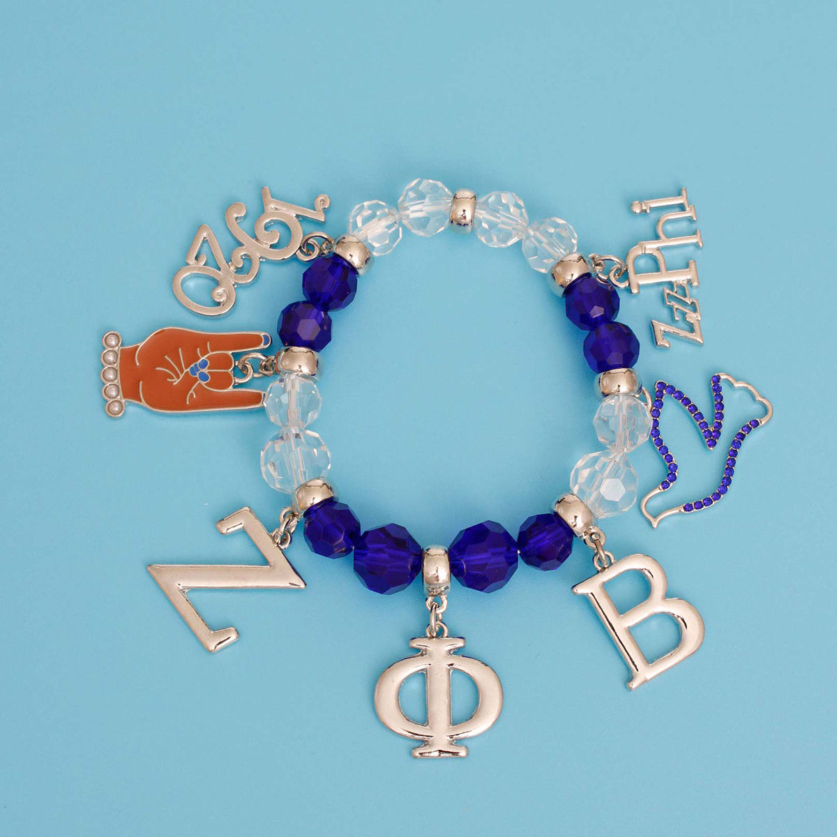 Blue Clear Bead Zeta Bracelet