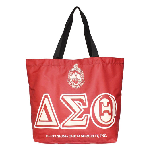 DST Sorority Red Large Shopper Tote for Women