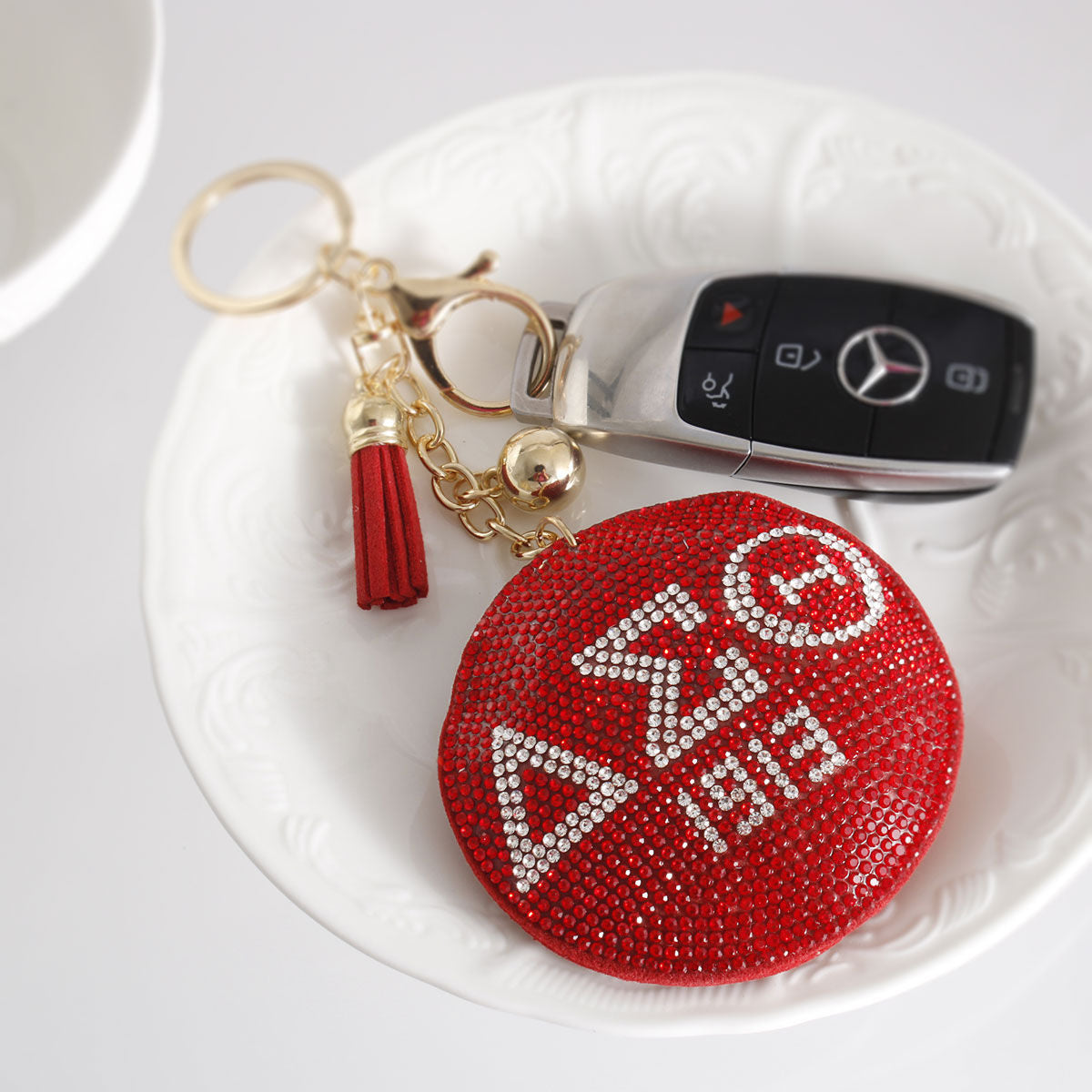 Red Padded DST Keychain|7 x 3.10 inches