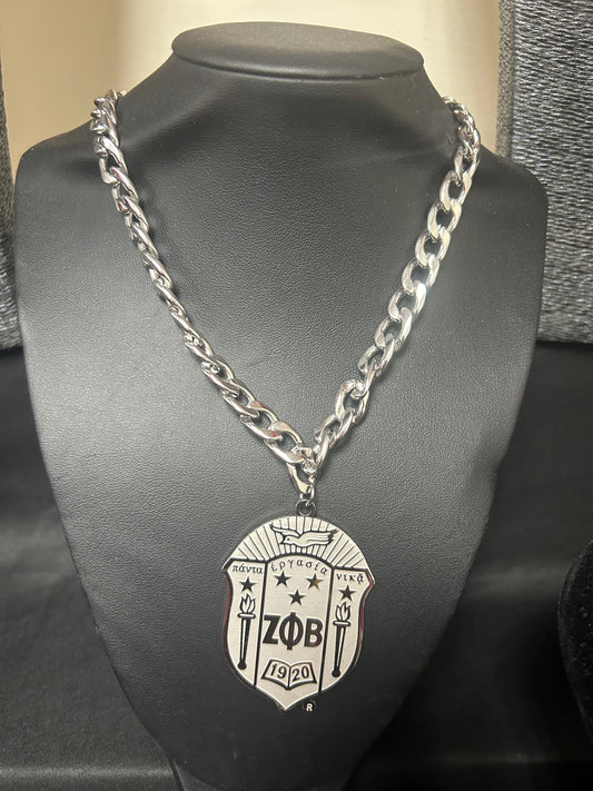 Zeta Phi Beta Crest Necklace (large size)