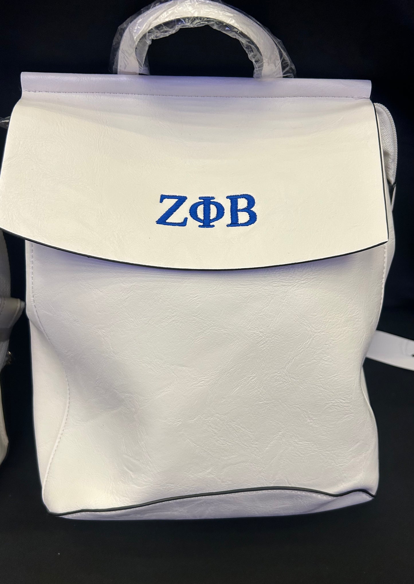 Zeta Phi Beta Greek Letter Vegan Leather Convertible Bag