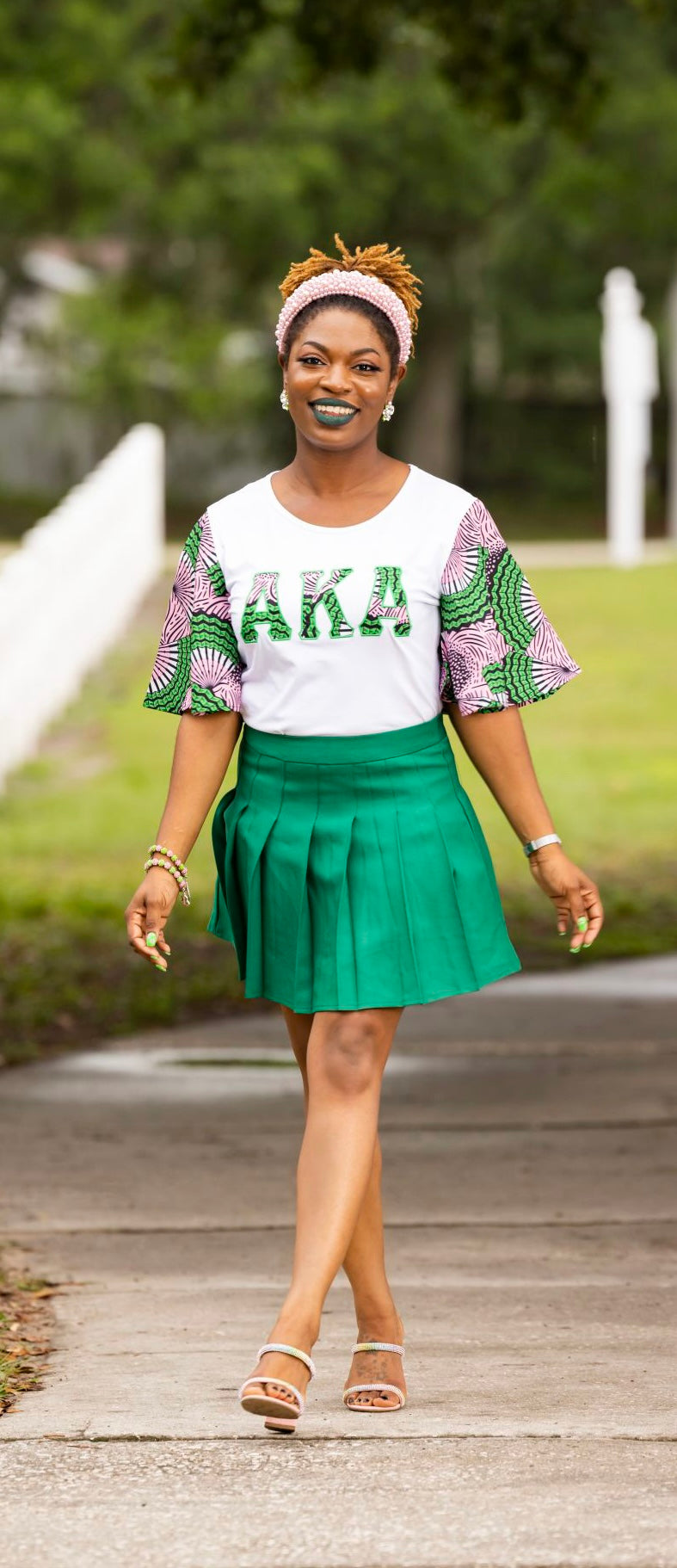 Alpha Kappa Alpha Sleeve Top- size UP recommended