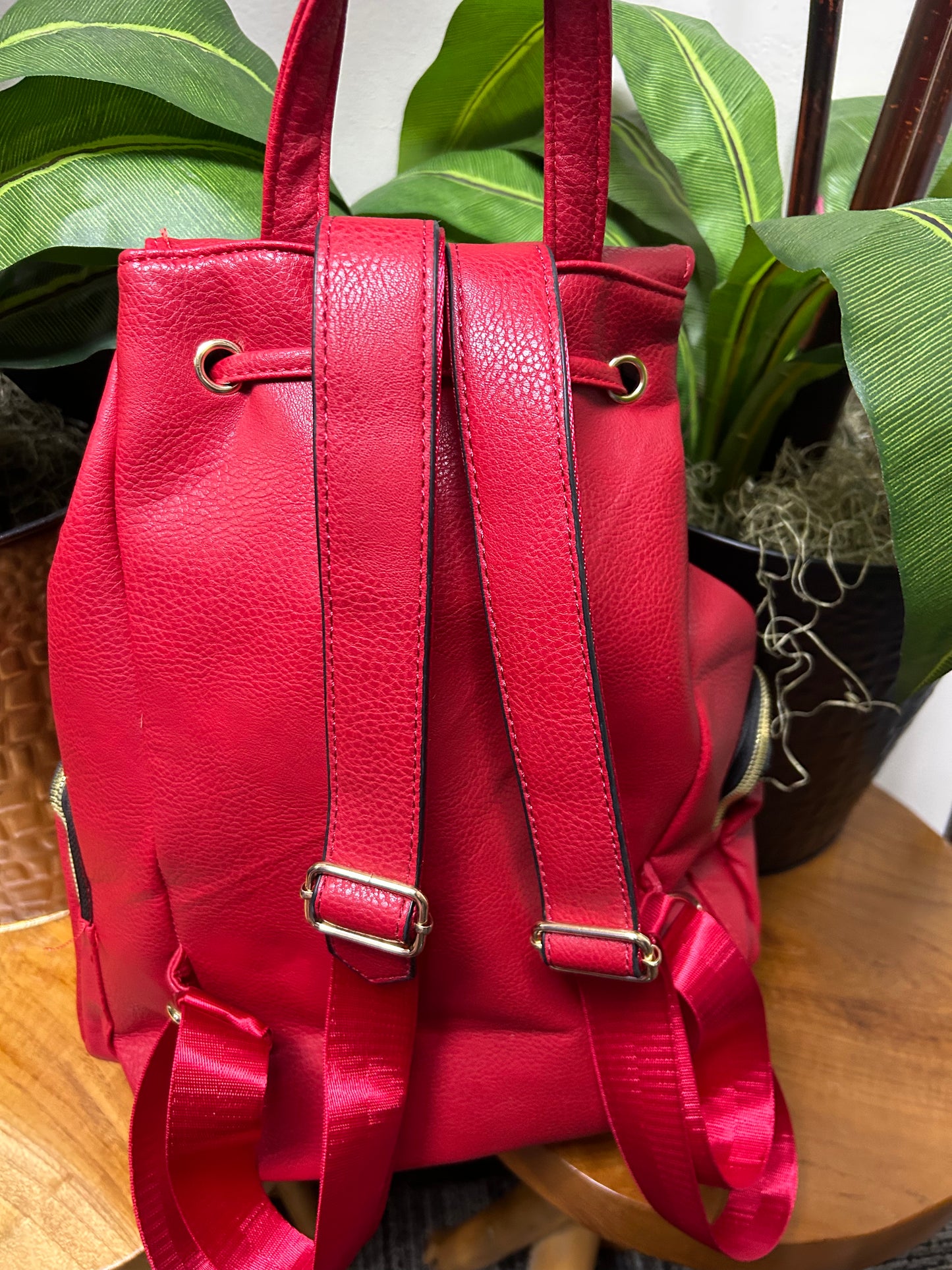 Red Vegan Leather BACKPACK