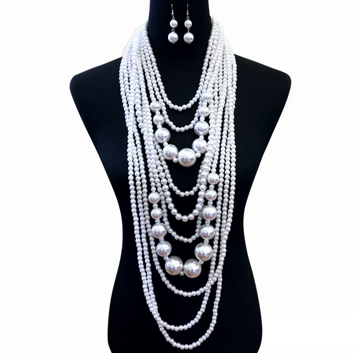 White Long White Pearl Necklace Set – Diggin Her Roots Boutique