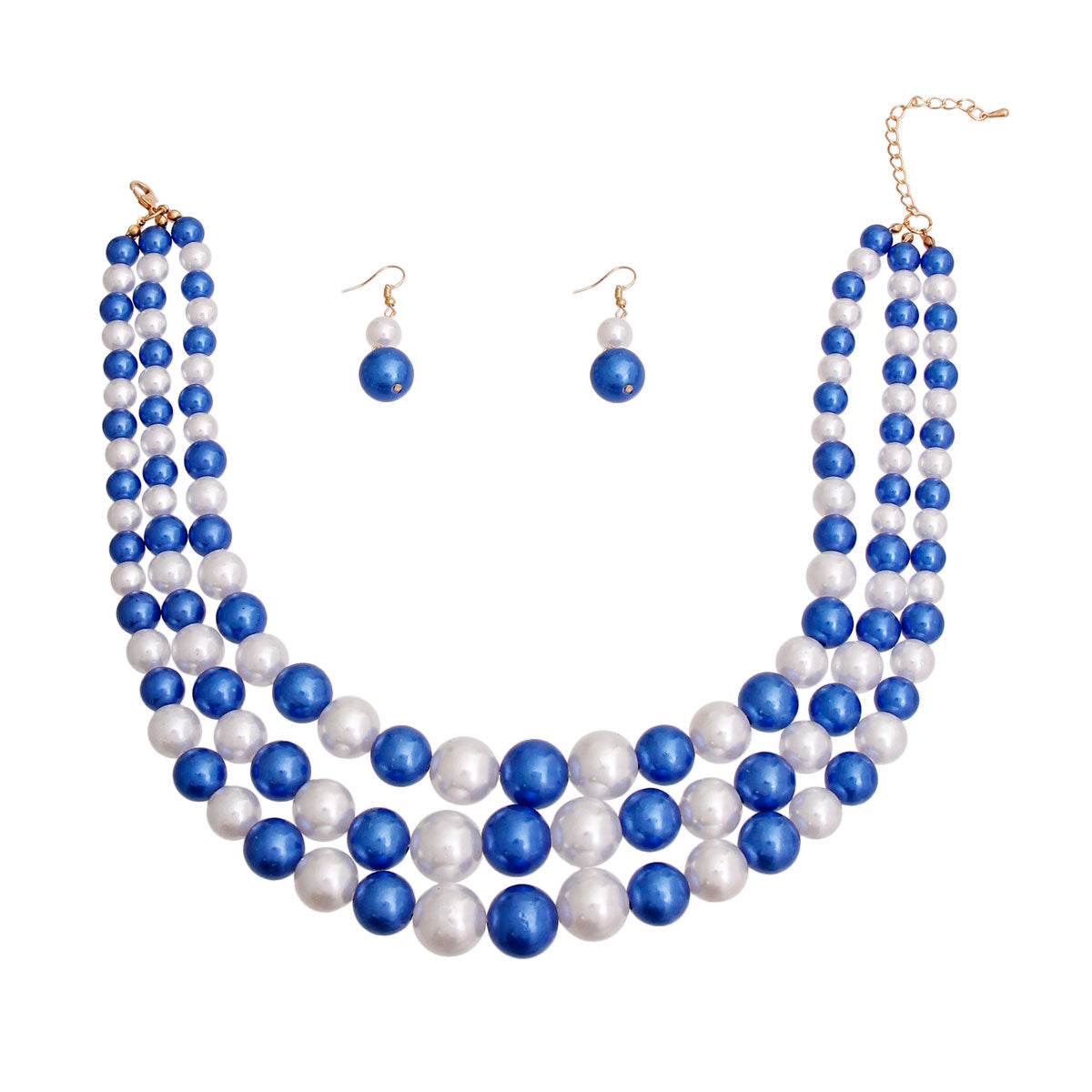 Blue and White Pearl 3 Layer Set