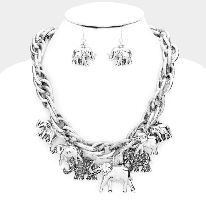 Dancing Elephant Necklace Set