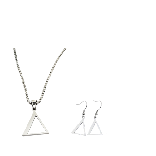 Pyramid Stainless Steel Necklace set  (multiple colors)