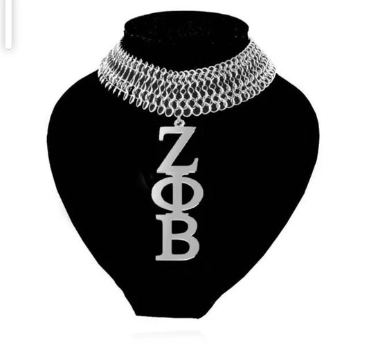 Zeta Phi Beta Stainless Steel Greek Necklace