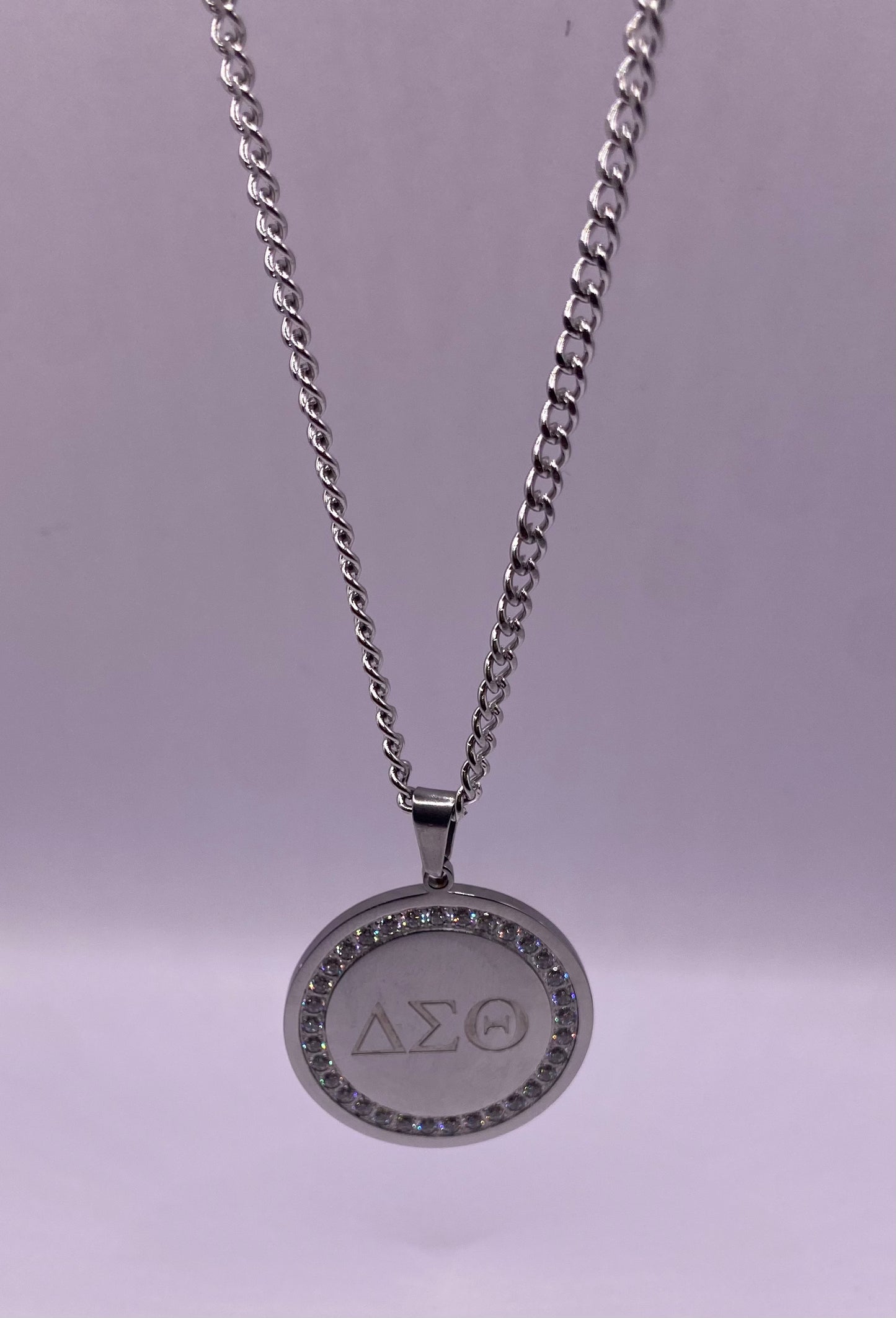 Delta Greek Letter Pendant Necklace (Double sided)