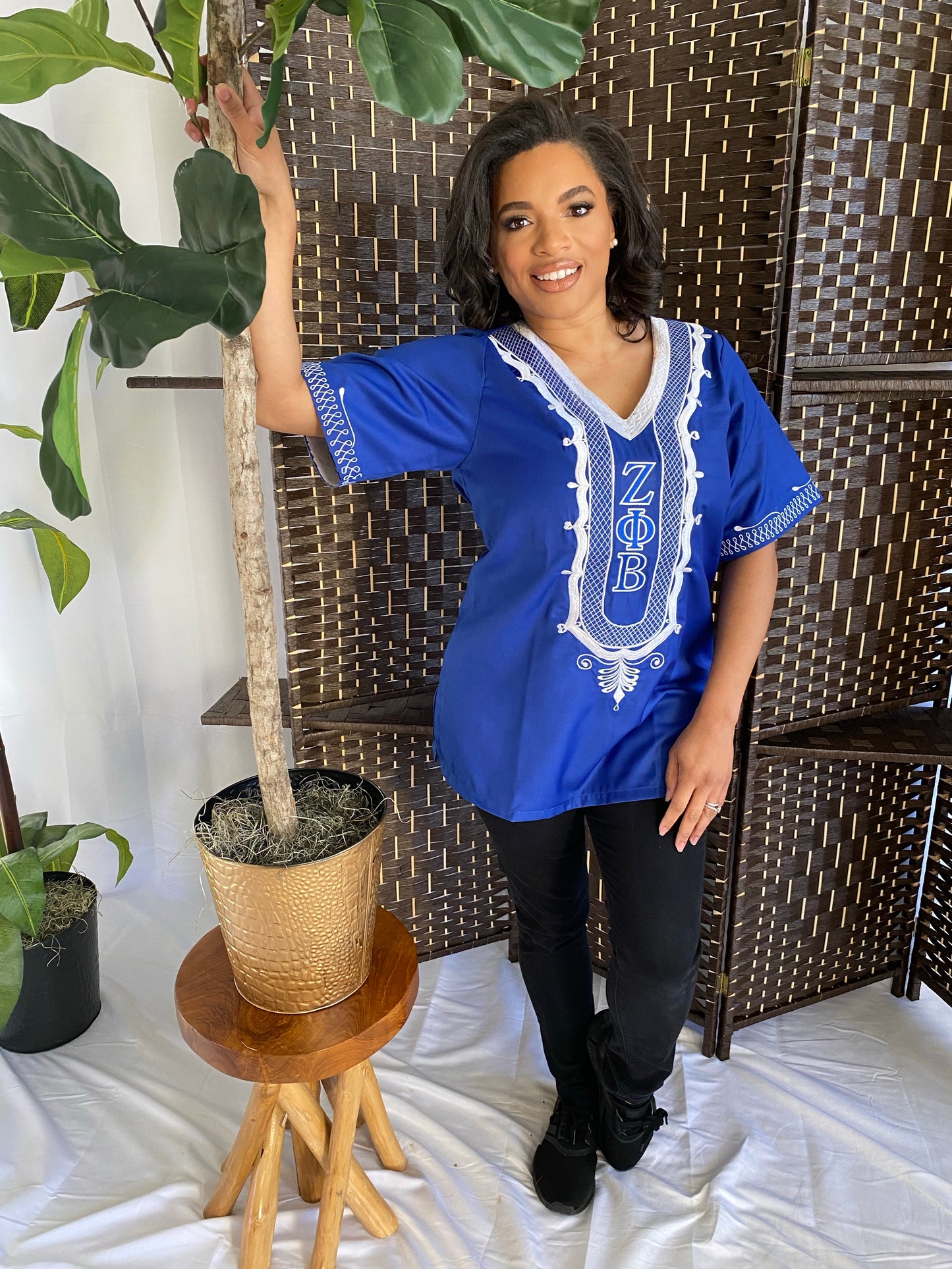 Zeta Phi Beta Embroidered Finer Womanhood Blouse- ships in 3-4 weeks