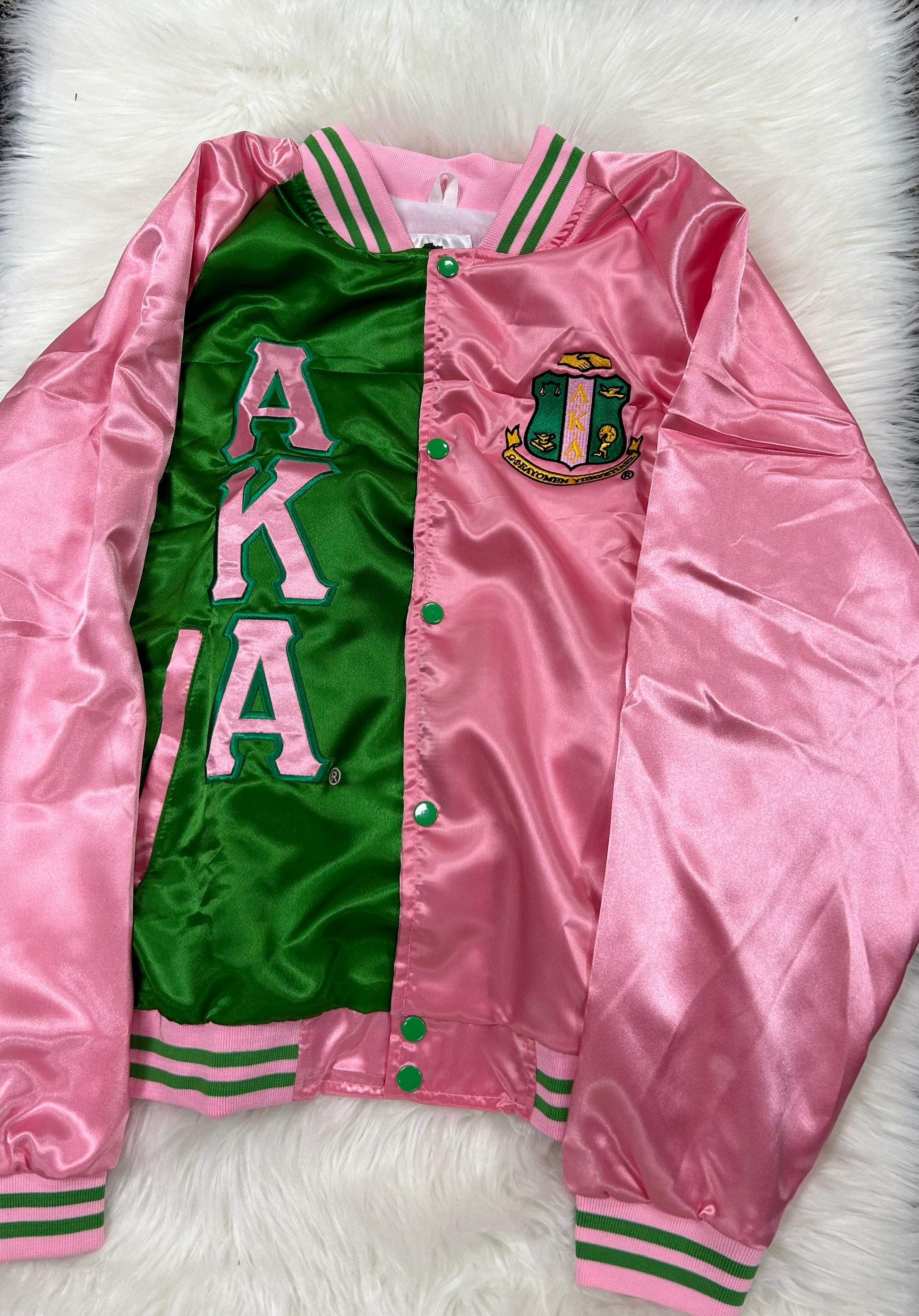 Alpha kappa alpha satin bomber jacket online