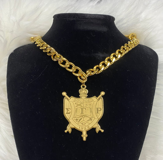Sigma Gamma Rho - Crest Necklace- GOLD
