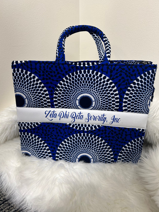 Zeta Phi Beta -Authentic Ankara Tote Bag