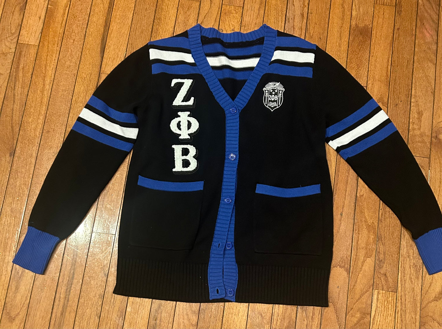 Zeta Phi Beta Striped Sleeve Cardigan *New Design*