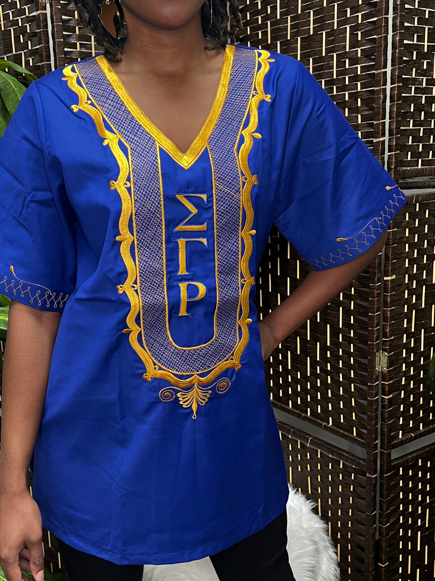 Sigma Gamma Rho Embroidered Blouse- ships in 4 weeks (Made to Order)