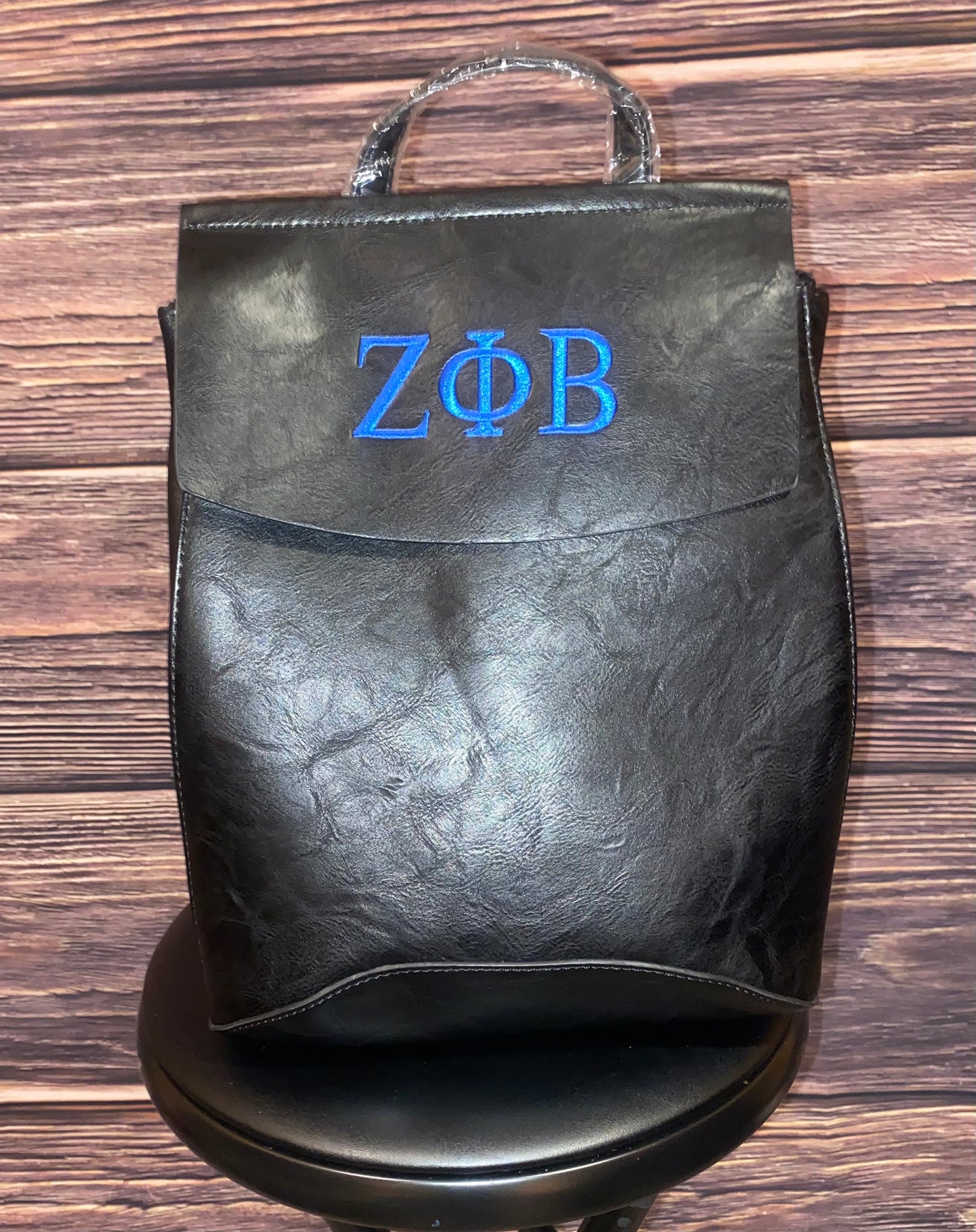 ZETA- Greek Letter Vegan Leather Convertible Bag