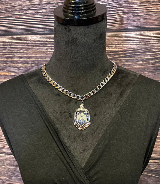 Delta Sigma Theta - Crest Necklace- SILVER