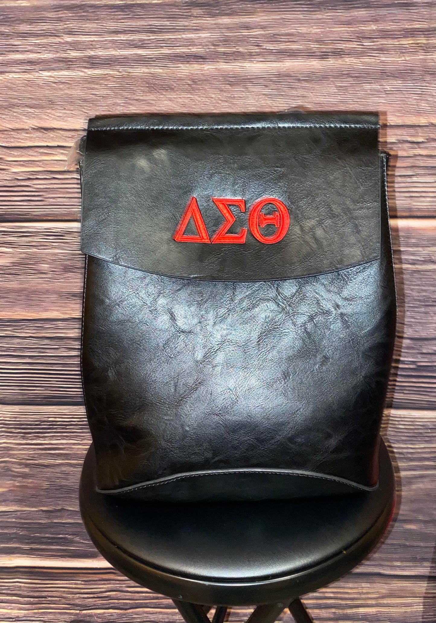 Delta Sigma Theta Greek Letter Vegan Leather Convertible Bag